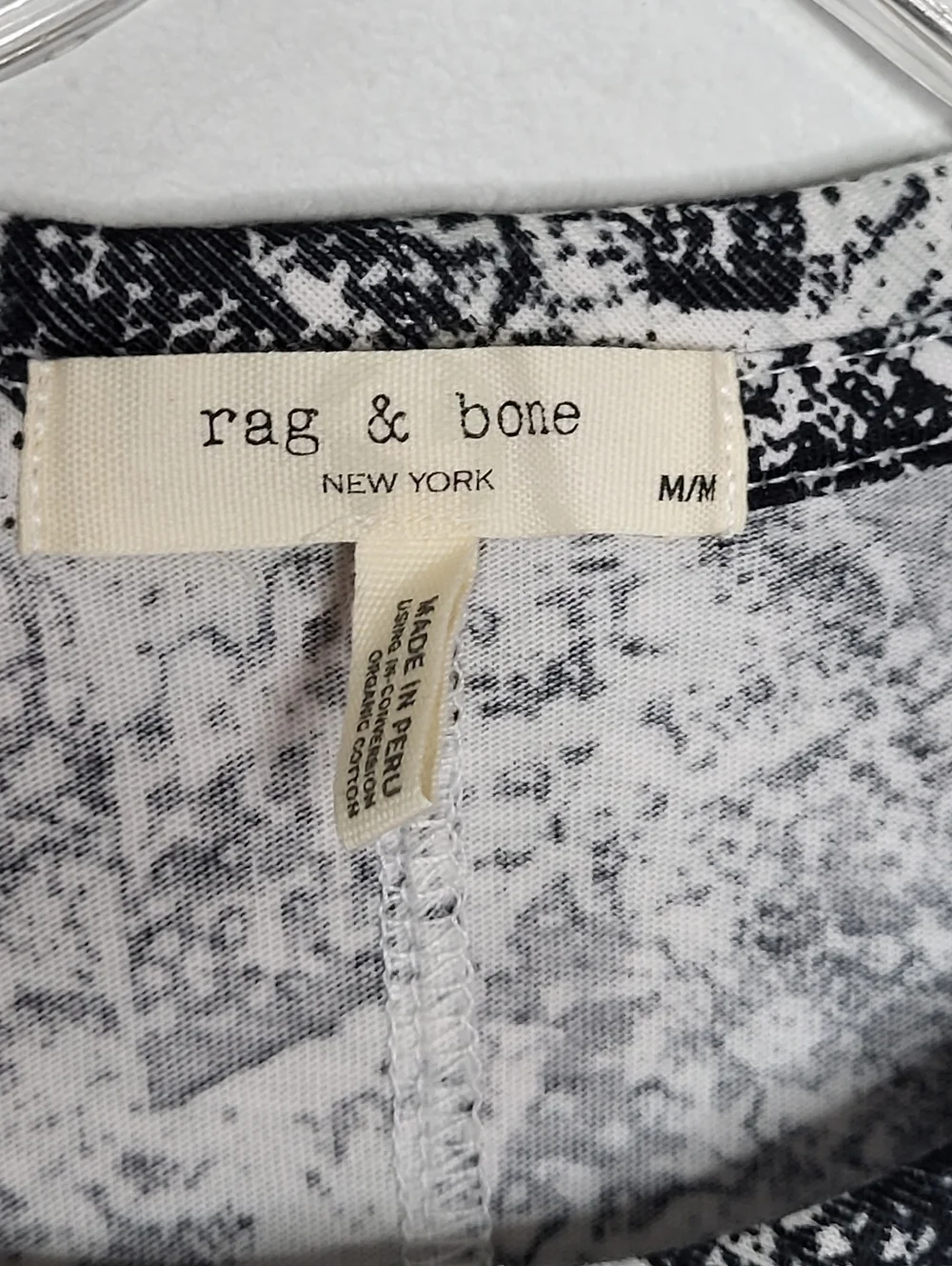 rag & bone All Over Snake Cotton Tee Classic Fit Size M Graphic Tee - Picture 8 of 11